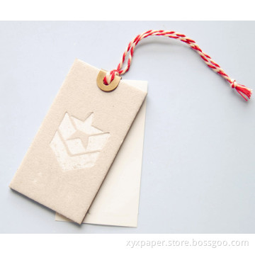 Gold Printing Elegant Paper Label Tags with Cotton Rope